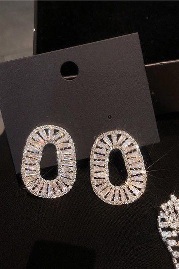 Enkle Rhinestone ovale øreringe